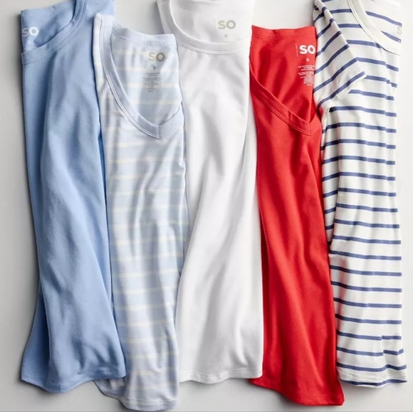 SO Short Sleeve Navy and White Tees - Picture 7 of 7